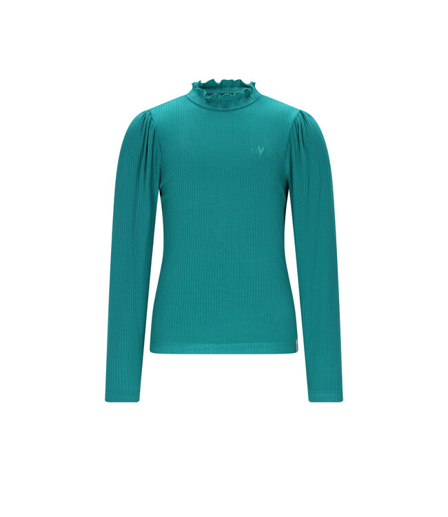 NoNo winter jersey t-shirt meisjes - groen - Koss - rib, ecovero
