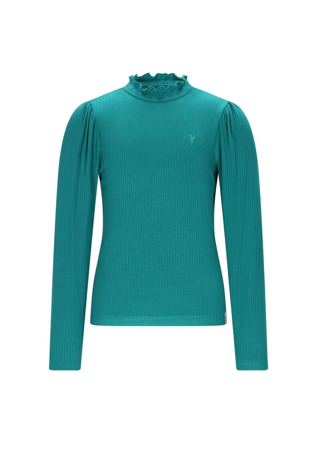 NoNo winter jersey t-shirt meisjes - groen - Koss - rib, ecovero afbeelding