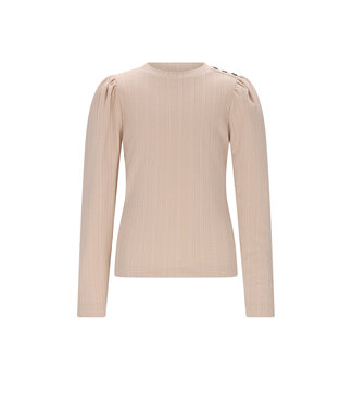 NoNo winter jersey t-shirt meisjes - ivoor - Kiva - gebreid