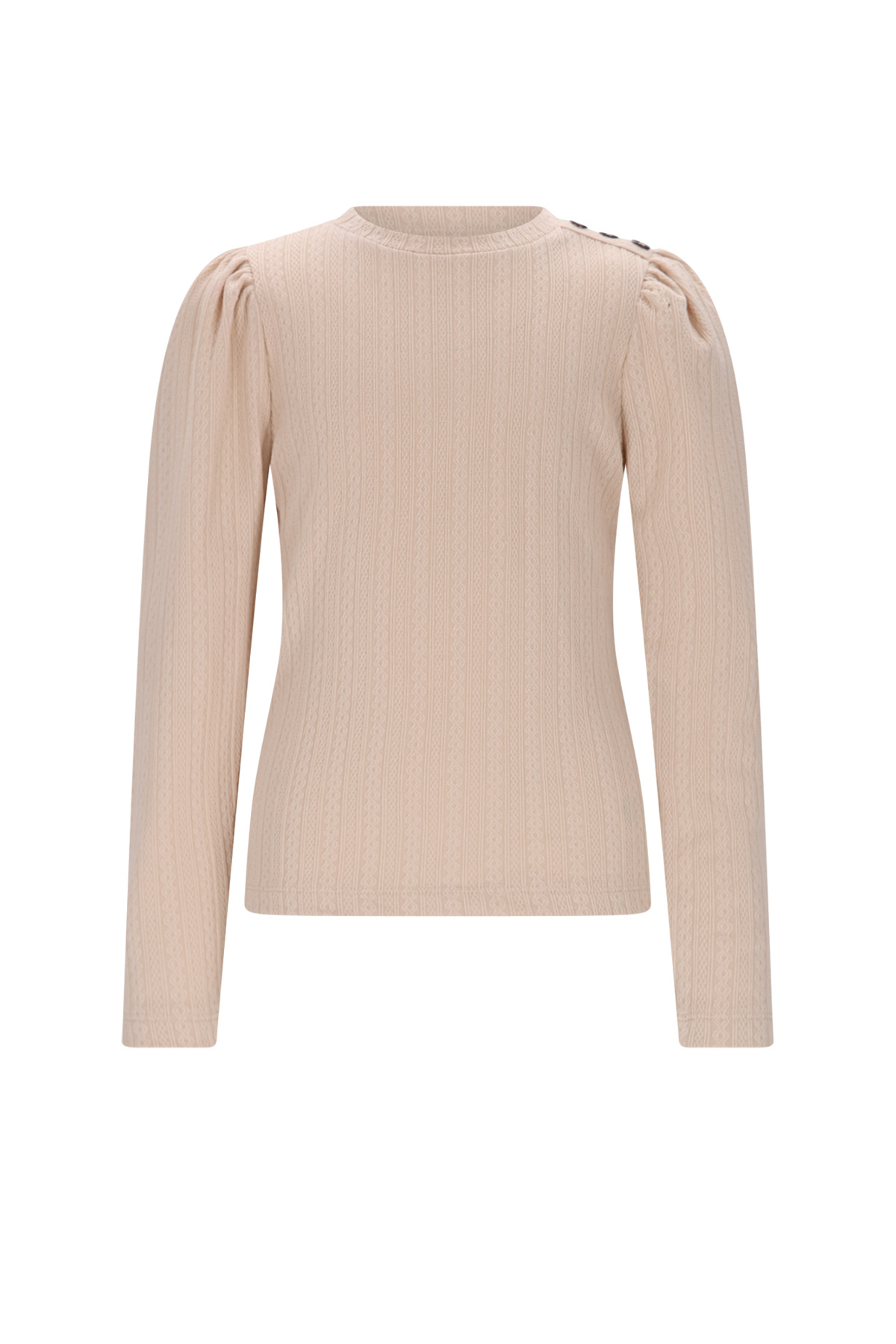 NoNo winter jersey t-shirt meisjes - ivoor - Kiva - gebreid afbeelding