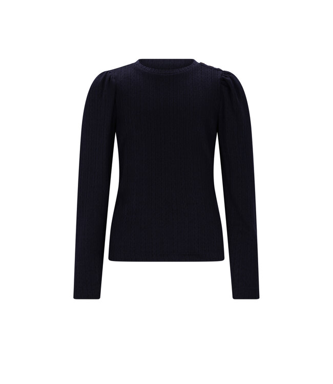 NoNo winter jersey t-shirt meisjes - navy blauw - Kiva - gebreid