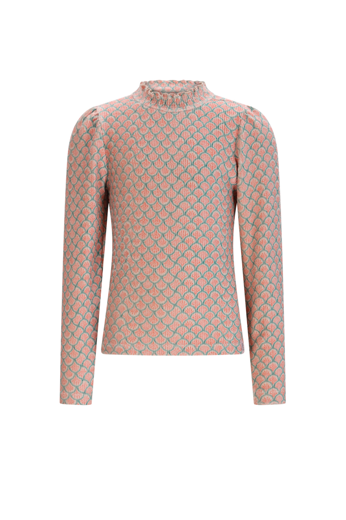 NoNo winter jersey t-shirt meisjes - groen - Koss - AOP, rib afbeelding