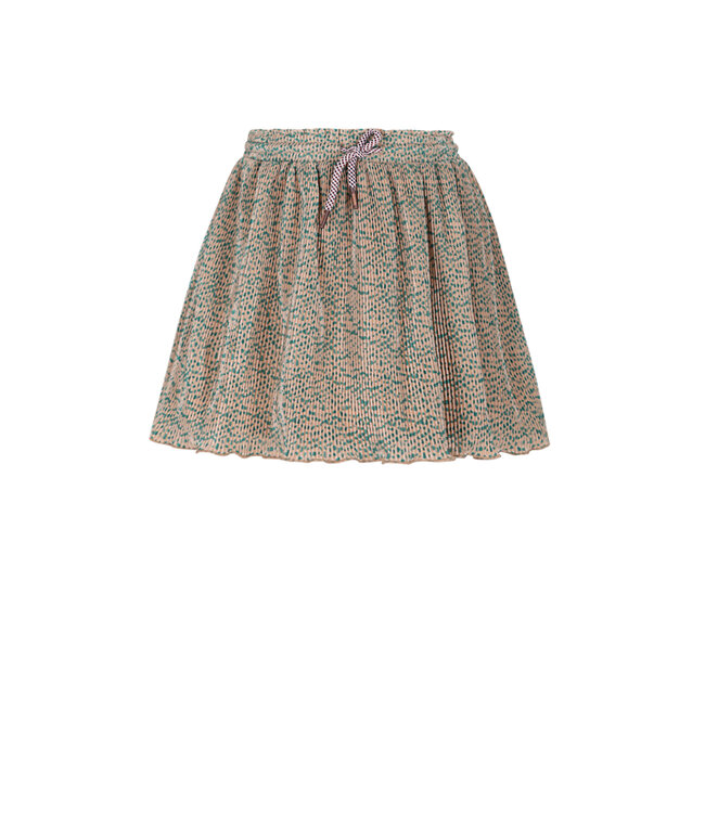 NoNo winter plisse jersey rok meisjes - zand - Nele - AOP