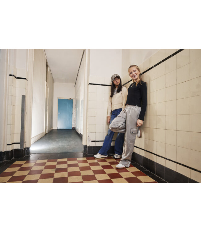 Indian Blue Jeans Winter cargo broek meisjes - grijs - wide leg/shiny