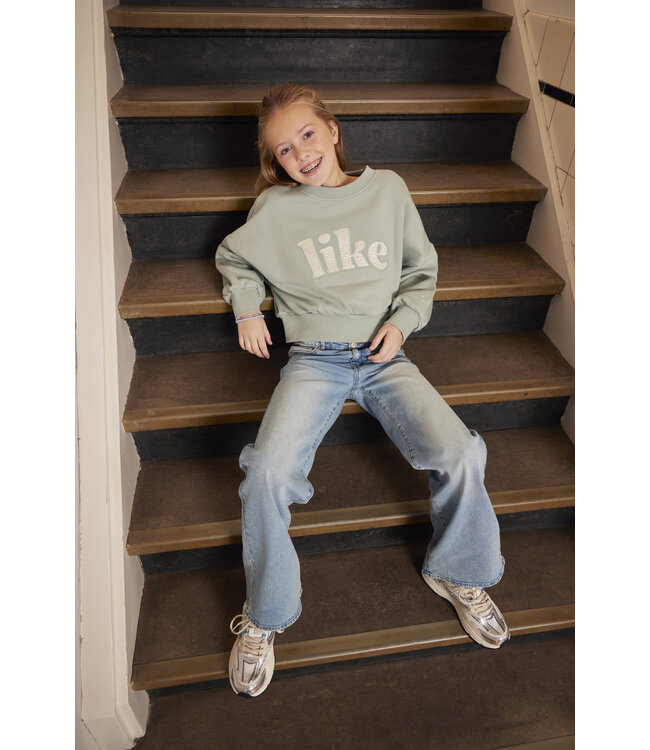 Indian Blue Jeans Winter sweater meisjes - groen - Satijn