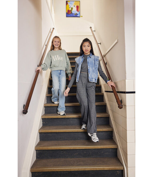 Indian Blue Jeans Winter sweater meisjes - groen - Satijn