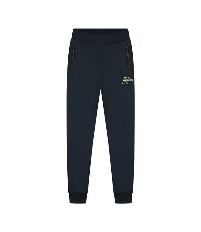 Malelions winter trainingsbroek jongens -  navy blauw/geel - counter