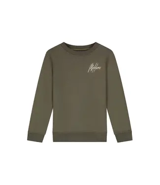 Malelions winter sweater jongens - groen/beige - signature, gestreept