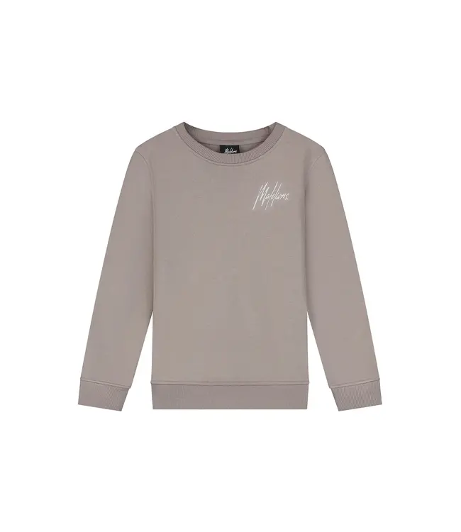 Malelions winter sweater jongens - bruin/wit - signature, gestreept