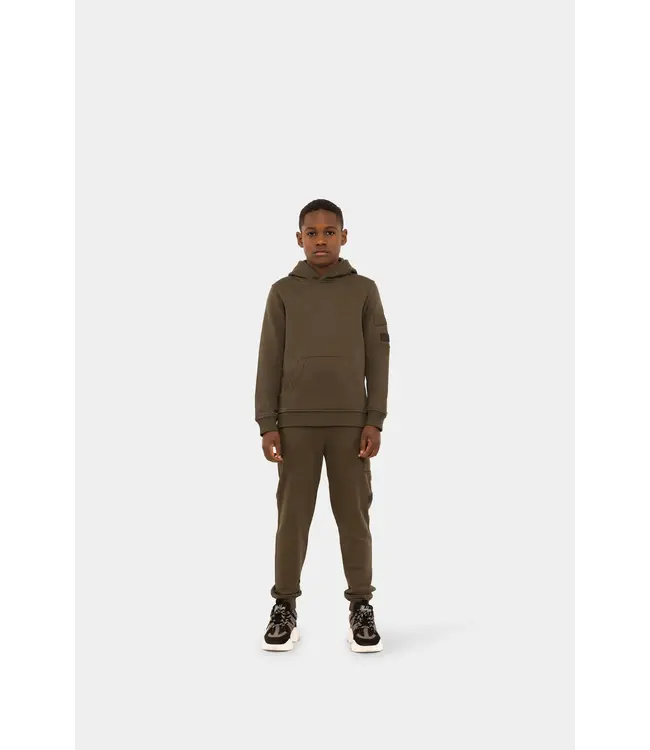 Malelions winter hoodie jongens - groen - nylon, zak