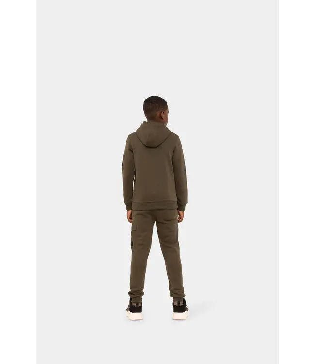 Malelions winter hoodie jongens - groen - nylon, zak