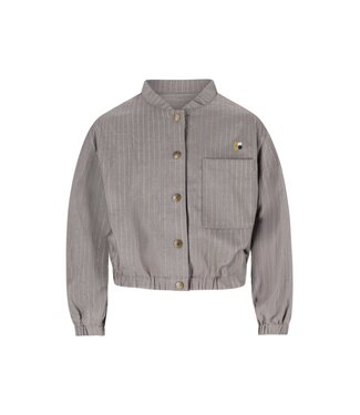 Like Flo winter blouse meisjes teens - grijs - Chilly - drukknoop - pinstripe