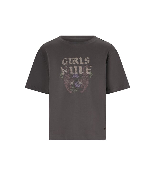 Like Flo winter slub jersey t-shirt meisjes teens - grijs - Eleah