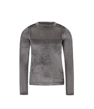 Like Flo winter velvet mesh top meisjes teens - grijs - Elina - voering