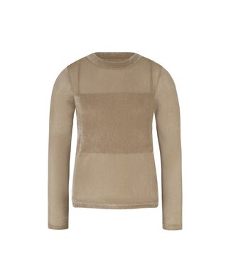Like Flo winter velvet mesh top meisjes teens - groen - Elina - voering