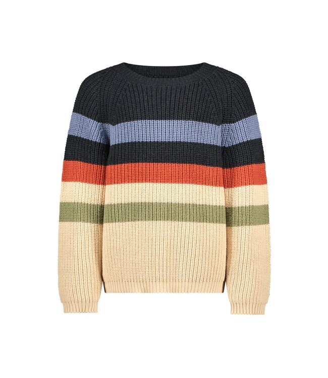 Like Flo winter sweater jongens - beige - Donin - gestreept - gebreid