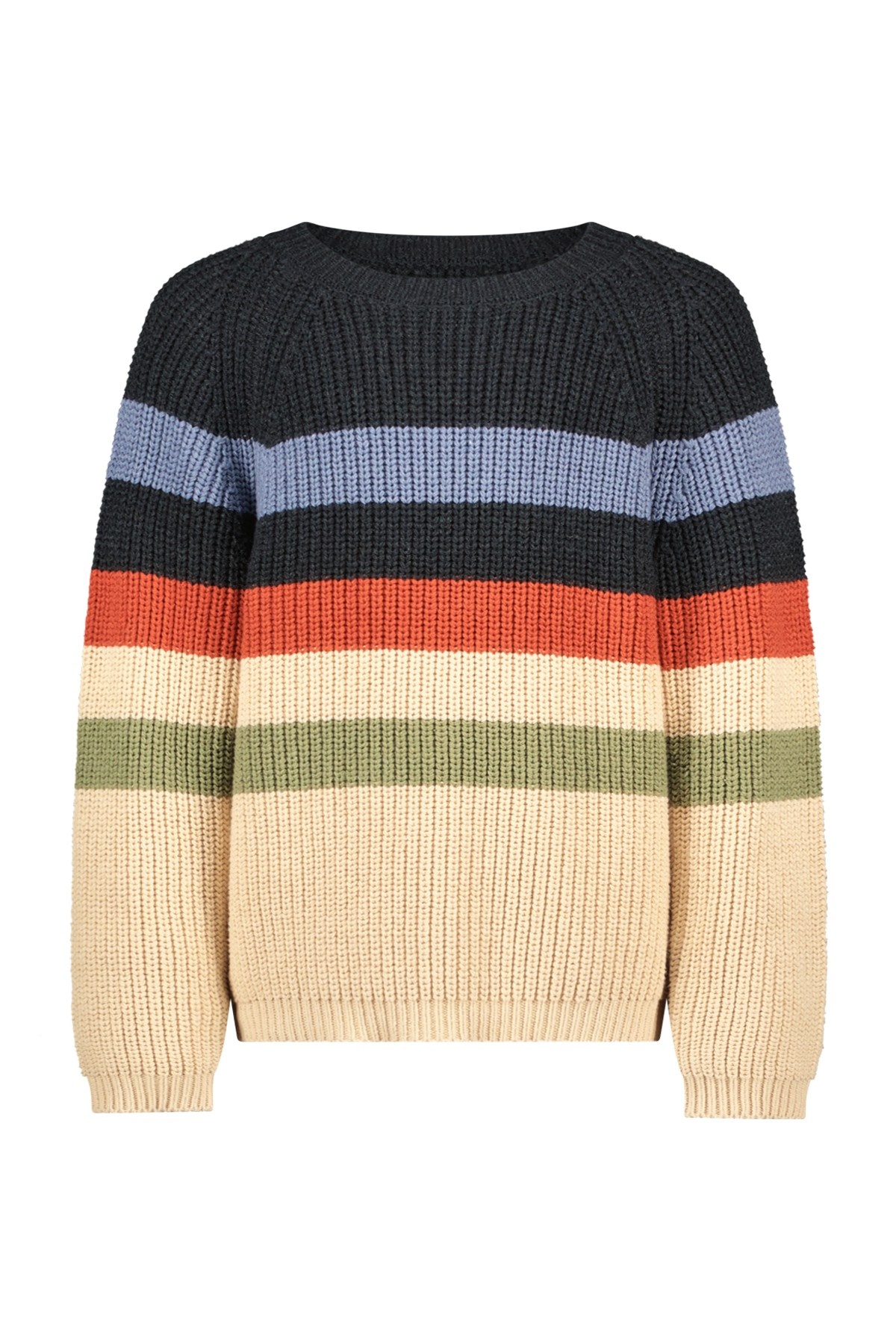 Like Flo winter sweater jongens - beige - Donin - gestreept - gebreid afbeelding