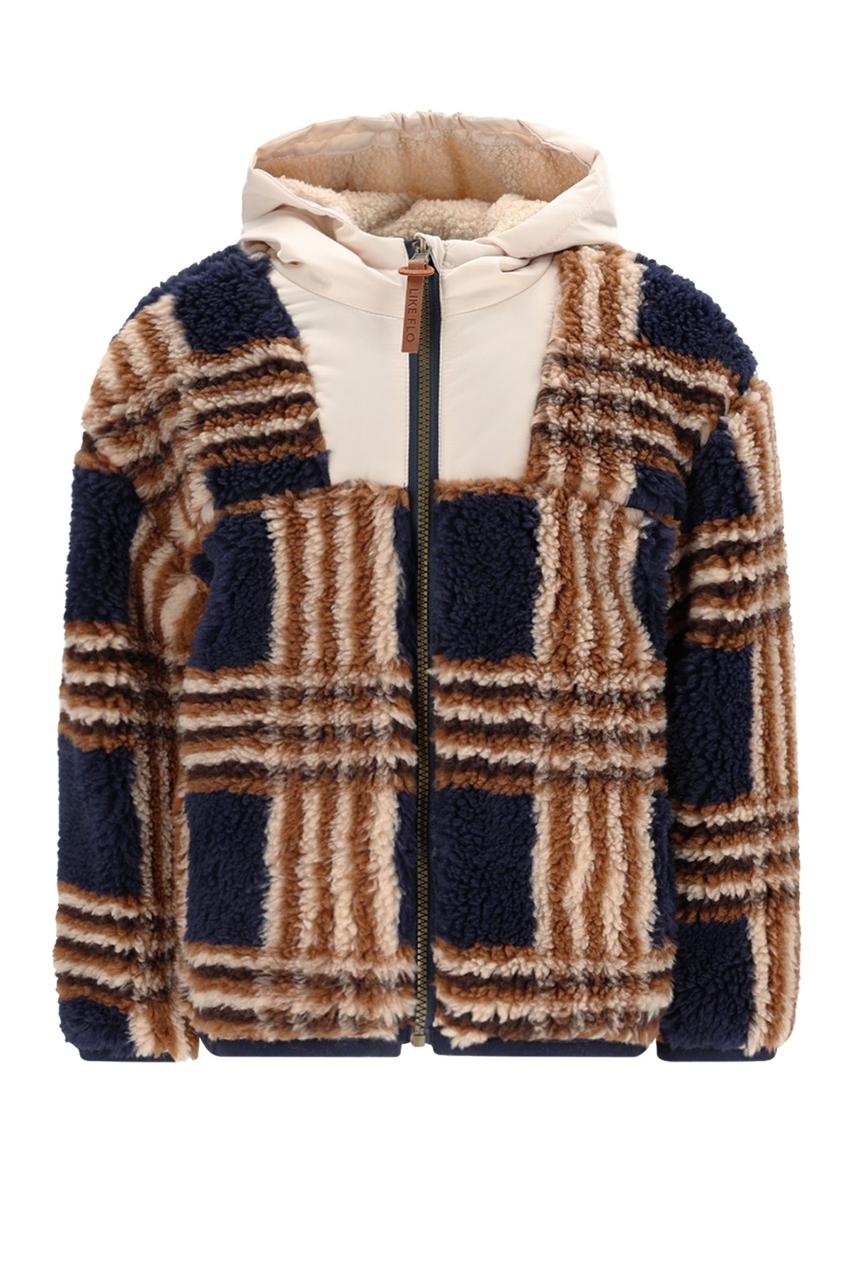 Like Flo winter vest jongens - navy blauw - Dillan - capuchon - teddy afbeelding