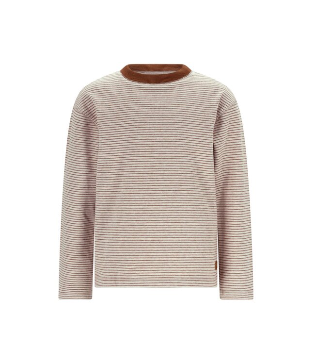Like Flo winter t-shirt jongens - bruin - Dover - gestreept/longsleeve