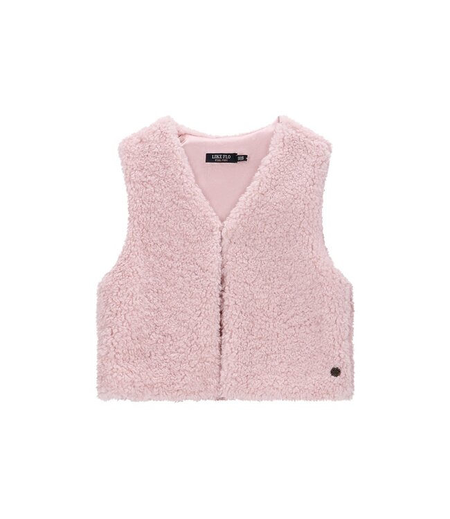 Like Flo winter gilet meisjes - roze - Diam - fur