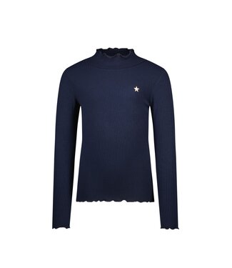 Like Flo winter t-shirt meisjes - navy blauw - Eef - rib - col
