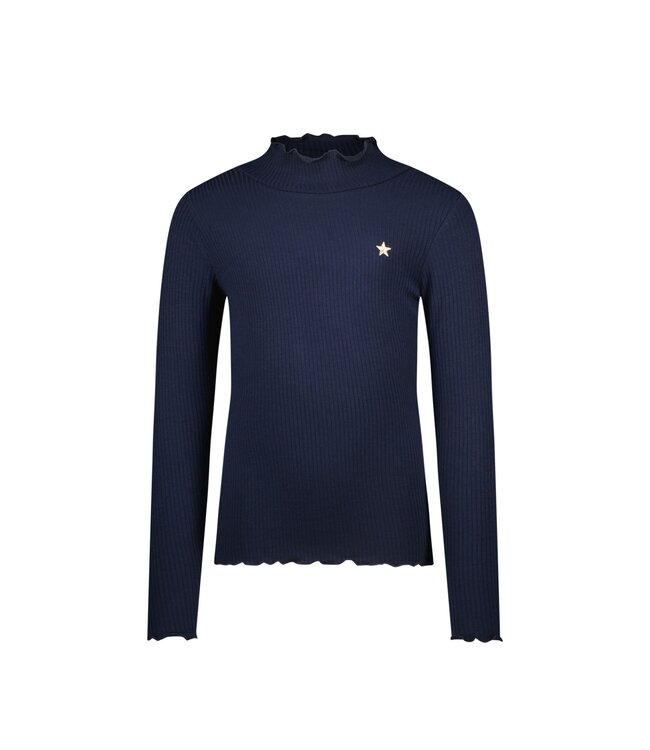 Like Flo winter t-shirt meisjes - navy blauw - Eef - rib - col
