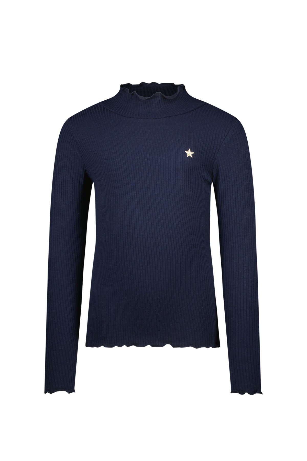 Like Flo winter t-shirt meisjes - navy blauw - Eef - rib - col afbeelding