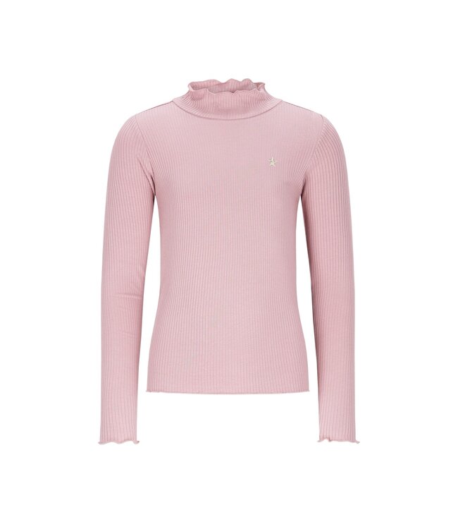 Like Flo winter t-shirt meisjes - roze - Eef - rib - col