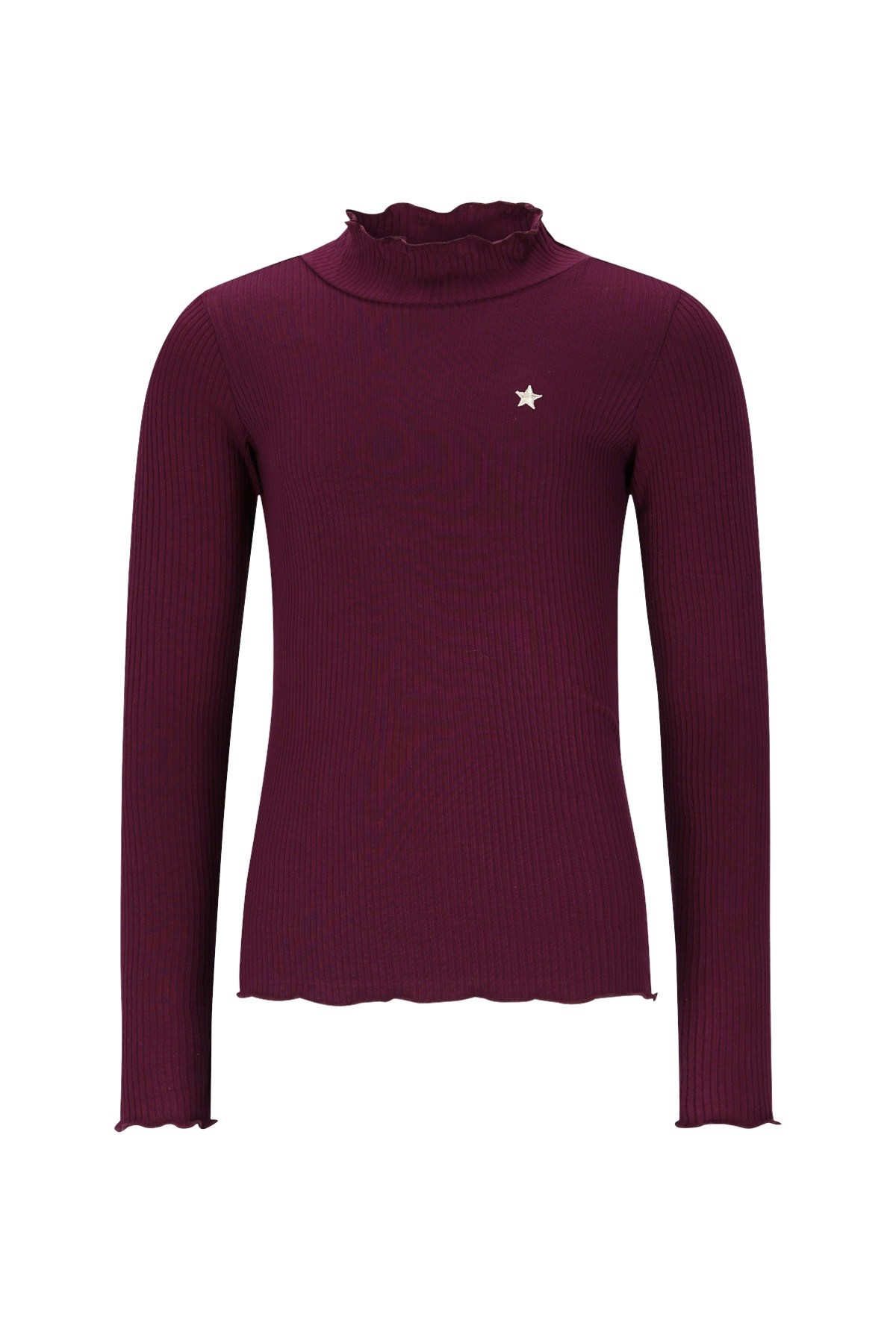 Like Flo winter t-shirt meisjes - rood - Eef - rib - col afbeelding
