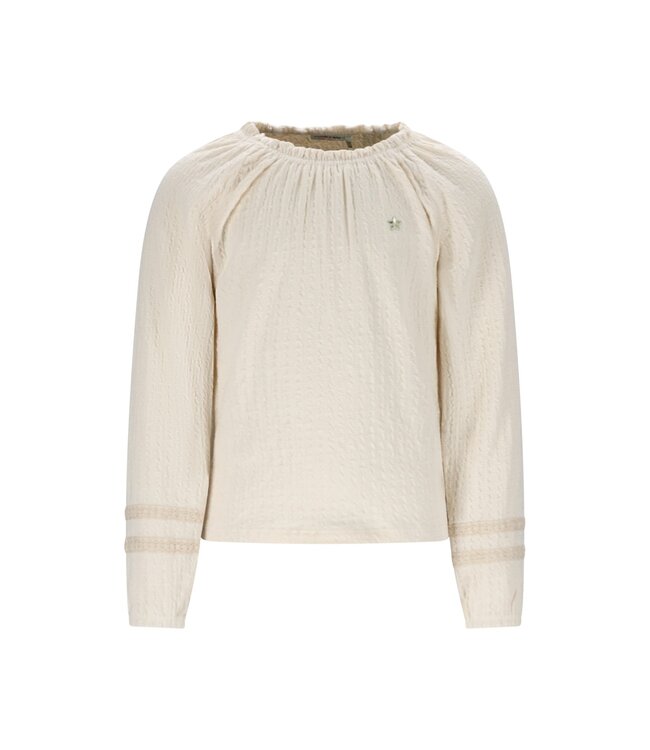 Like Flo winter jersey blouse meisjes - beige - Eli - jacquard