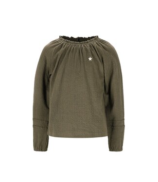 Like Flo winter jersey blouse meisjes - groen - Eli - jacquard