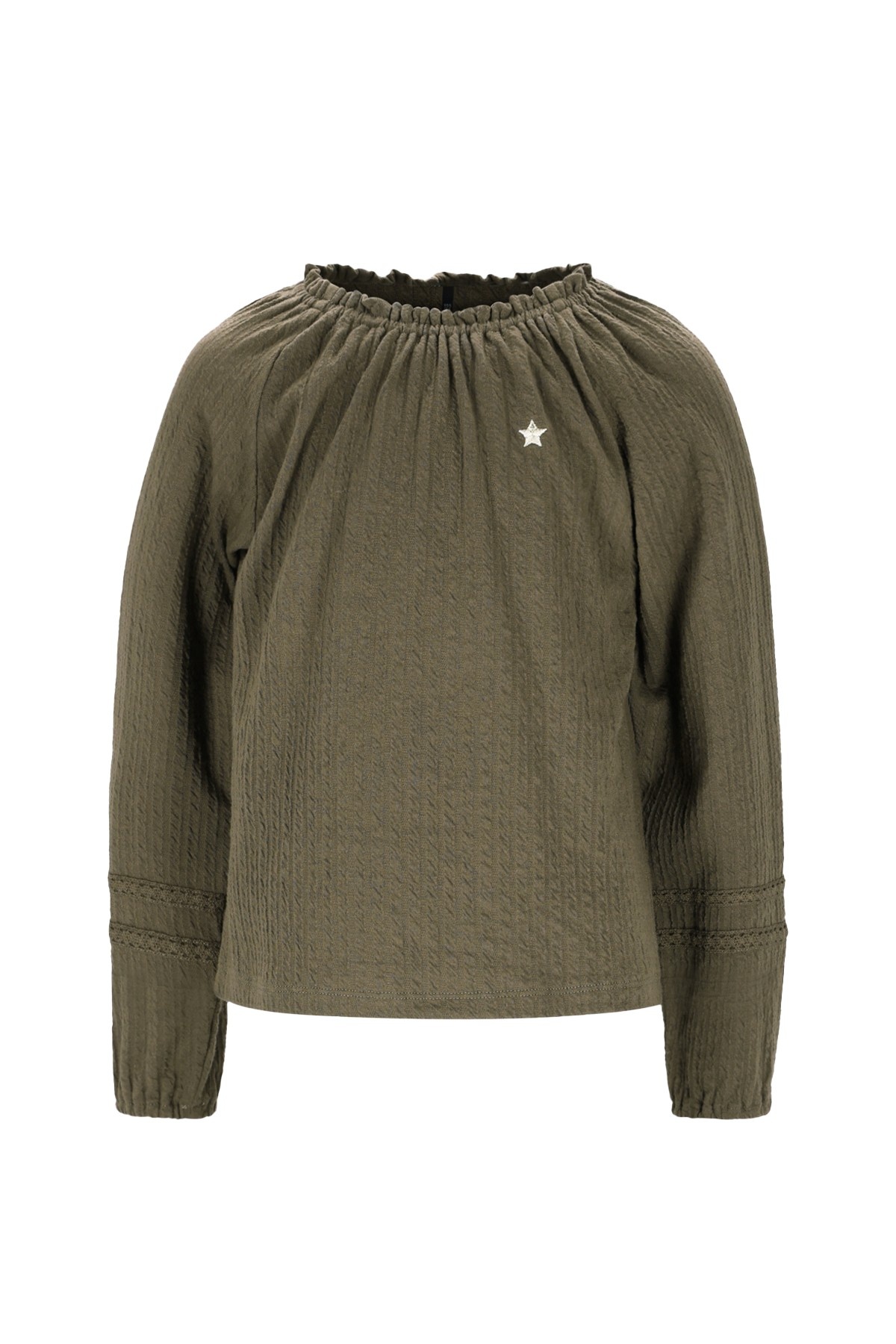 Like Flo winter jersey blouse meisjes - groen - Eli - jacquard afbeelding
