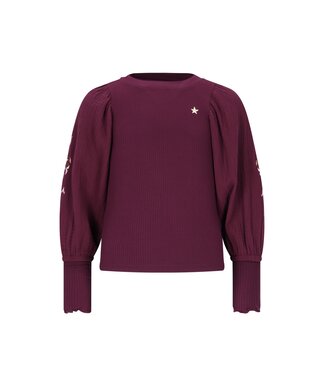 Like Flo winter top meisjes - rood - Eloise - rib - ballonmouwen