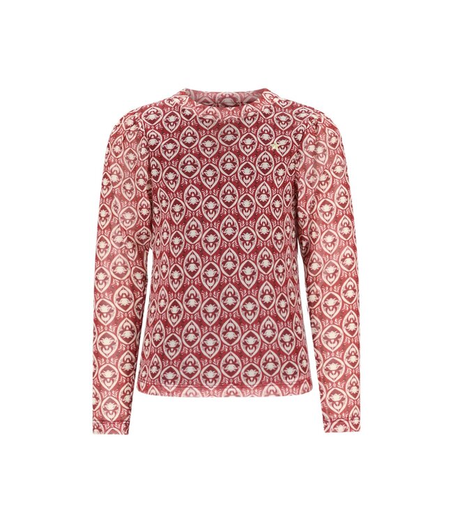 Like Flo winter mesh top meisjes - roze - Estee - AOP