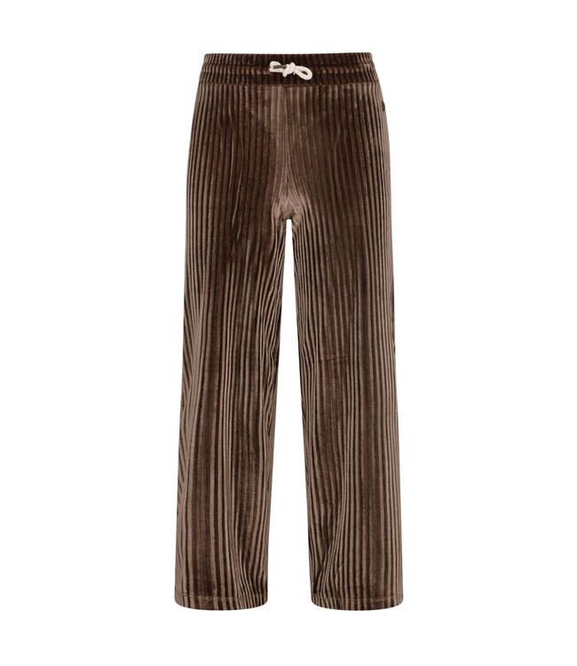 Like Flo winter velvet wide leg broek meisjes - bruin - Fem