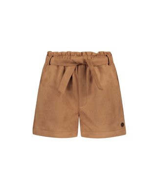 Like Flo winter nep leren short meisjes - bruin - Fay-Linn - schelpenriem