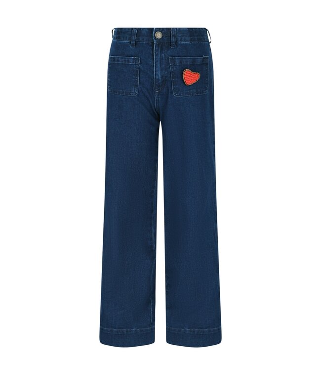 Like Flo winter wide leg jeansbroek meisjes - blauw - Fabiana