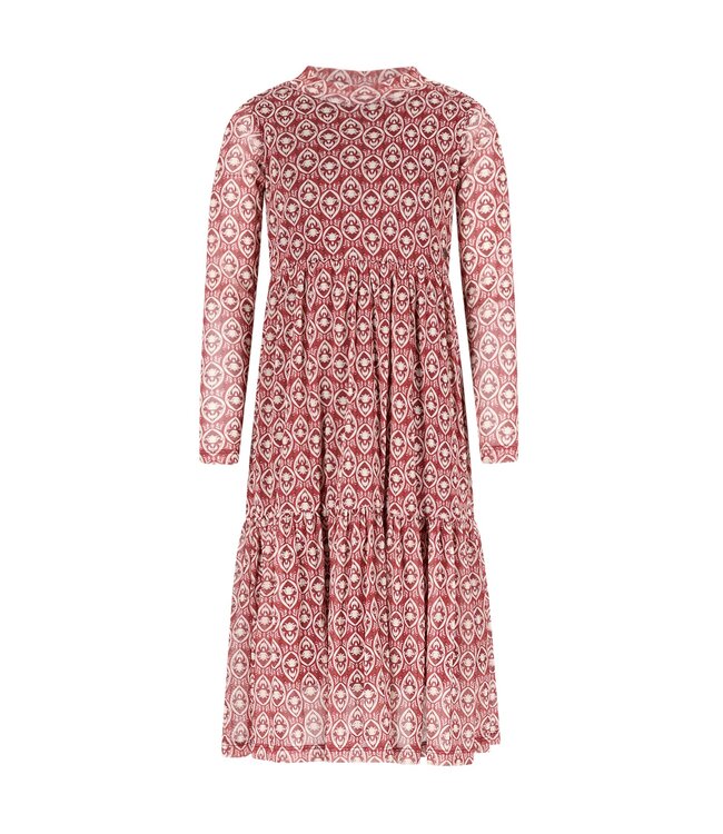 Like Flo winter mesh midi jurk meisjes - roze - Mae - AOP