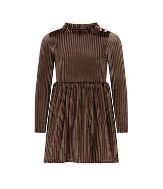 Like Flo winter jurk meisjes - bruin - Mara - knopen op mouw
