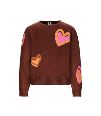 B.Nosy winter sweater meisjes - bruin -Khloe - gebreid, jacquard