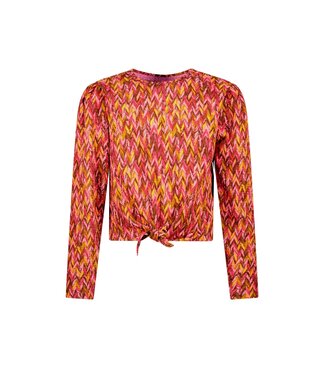 B.Nosy winter top meisjes - roze/bruin - Tori - met knoop
