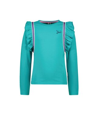 B.Nosy winter t-shirt meisjes - groen - Tess - ruffles/longsleeve