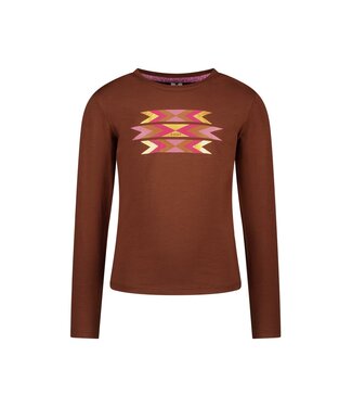 B.Nosy winter t-shirt meisjes - bruin - Tiara - longsleeve