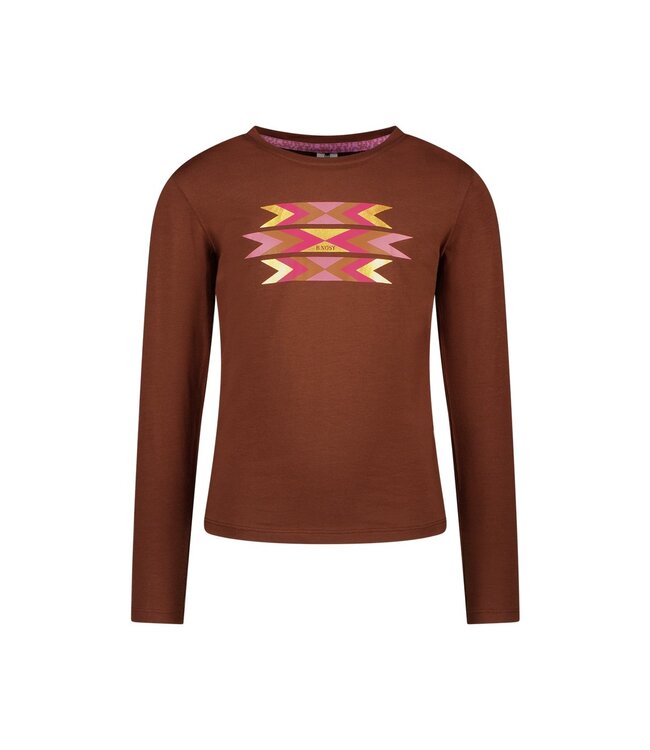 B.Nosy winter t-shirt meisjes - bruin - Tiara - longsleeve