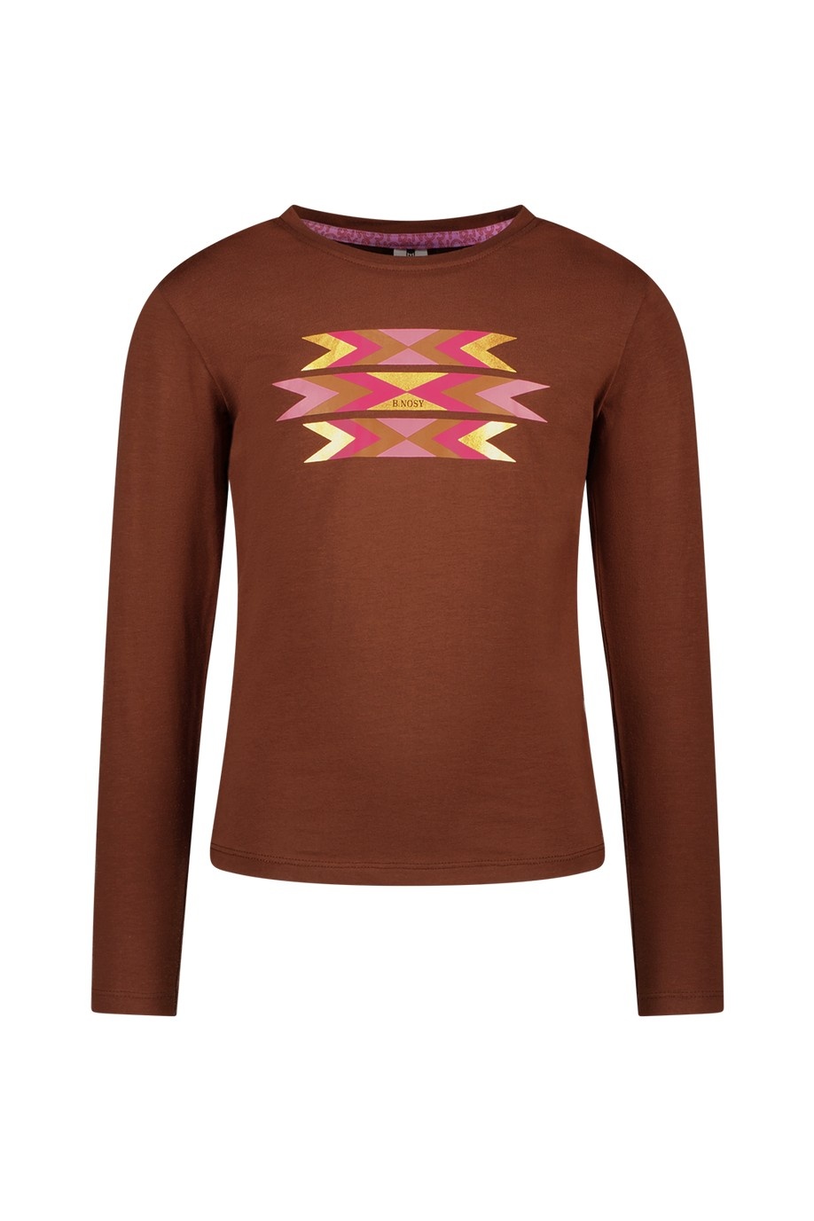 B.Nosy winter t-shirt meisjes - bruin - Tiara - longsleeve afbeelding