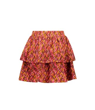 B.Nosy winter rok meisjes - roze/bruin - Ruth - 2 laagjes met print