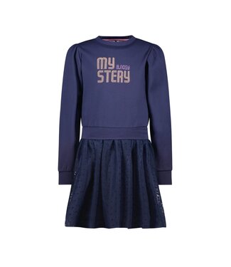 B.Nosy winter sweat jurk meisjes - navy blauw - Dasha - mesh rok