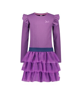 B.Nosy winter jurk meisjes - paars - Dora - laagjes mesh rok