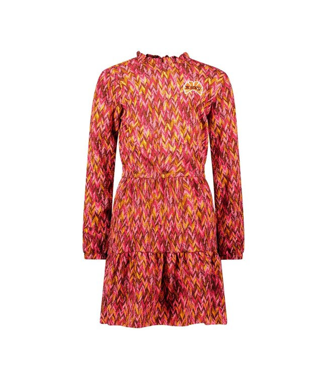 B.Nosy winter jurk meisjes - roze/bruin - Dalia - print