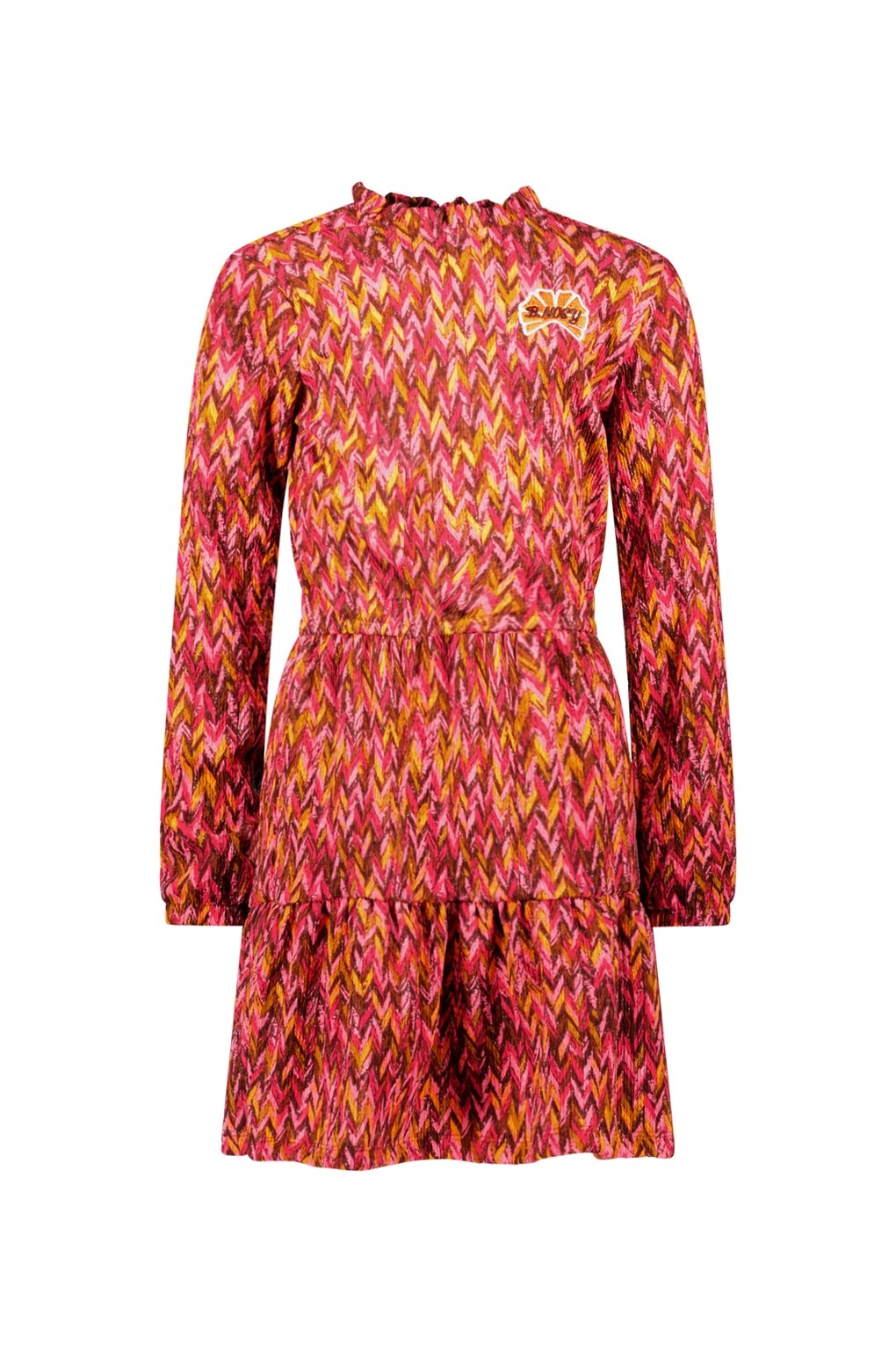 B.Nosy winter jurk meisjes - roze/bruin - Dalia - print afbeelding